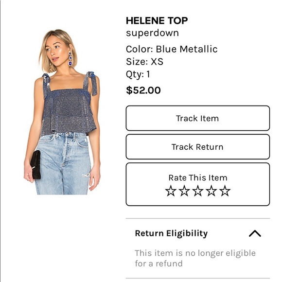 Helene Top Superdown Tie Shoulders Metallic - Picture 4 of 6